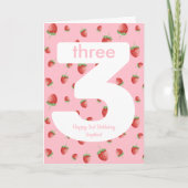 Berry Sweet Strawberry Happy Birthday Kaart (Voorkant)