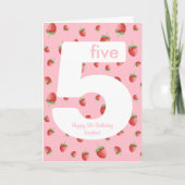 Berry Sweet Strawberry Happy Birthday Kaart (Voorkant)