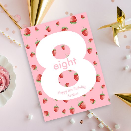 Berry Sweet Strawberry Happy Birthday Kaart