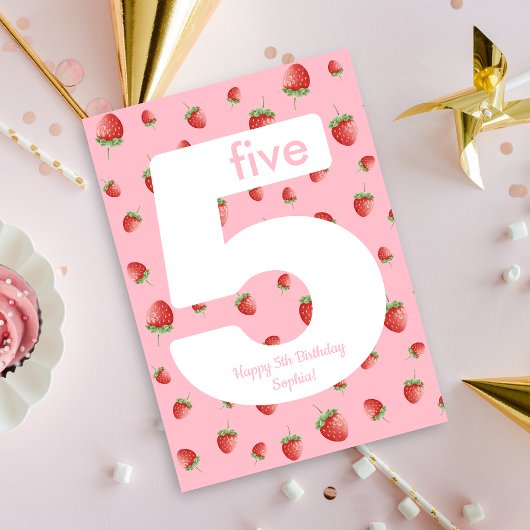 Berry Sweet Strawberry Happy Birthday Kaart