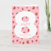 Berry Sweet Strawberry Happy Birthday Kaart (Voorkant)