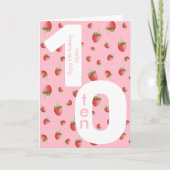 Berry Sweet Strawberry Happy Birthday Kaart (Voorkant)