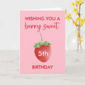 Berry Sweet Strawberry Happy Birthday Kaart (Gele Bloem)