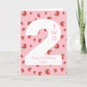 Berry Sweet Strawberry Happy Birthday Kaart (Voorkant)