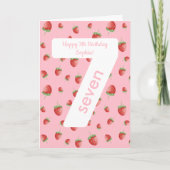 Berry Sweet Strawberry Happy Birthday Kaart (Voorkant)