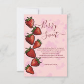 Berry Sweet Strawberry Hearts Baby shower Bedankkaart (Voorkant)