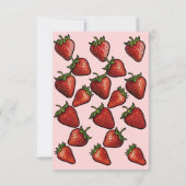 Berry Sweet Strawberry Hearts Baby shower Bedankkaart (Achterkant)