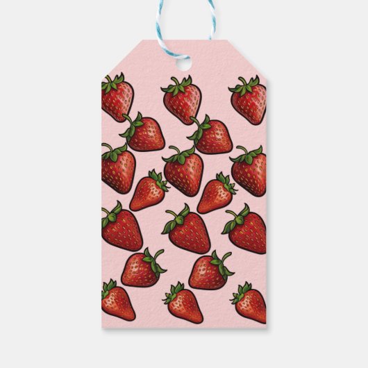 Berry Sweet Strawberry Hearts Baby shower Cadeaulabel (Achterkant)