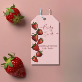 Berry Sweet Strawberry Hearts Baby shower Cadeaulabel