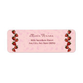 Berry Sweet Strawberry Hearts Baby shower Etiket (Voorkant)