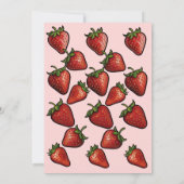 Berry Sweet Strawberry Hearts Baby shower Kaart (Achterkant)