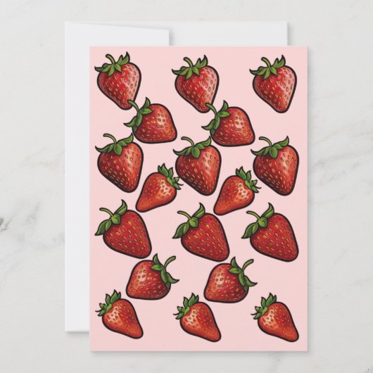 Berry Sweet Strawberry Hearts Baby shower Kaart (Achterkant)