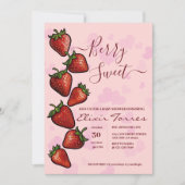 Berry Sweet Strawberry Hearts Baby shower Kaart (Voorkant)
