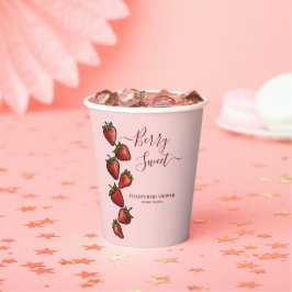 Berry Sweet Strawberry Hearts Baby shower Papieren Bekers