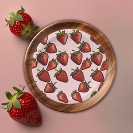 Berry Sweet Strawberry Hearts Baby shower Papieren Bordje