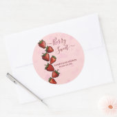 Berry Sweet Strawberry Hearts Baby shower Ronde Sticker (Envelop)