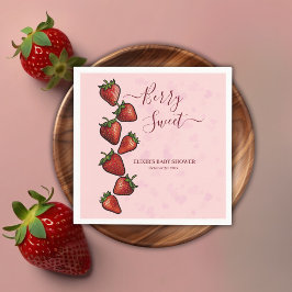 Berry Sweet Strawberry Hearts Baby shower Servet