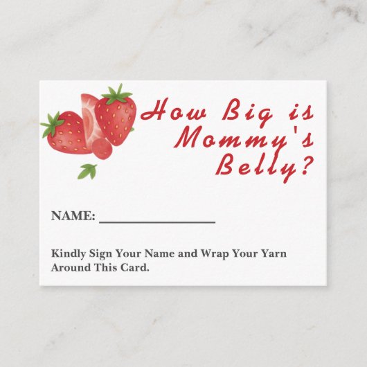Berry Sweet Strawberry Hoe groot is Mommys Belly Informatiekaartje (Voorkant)