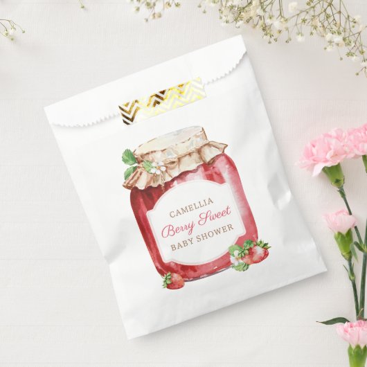 Berry Sweet Strawberry Jam Baby shower Bedankzakje (Gezegeld)