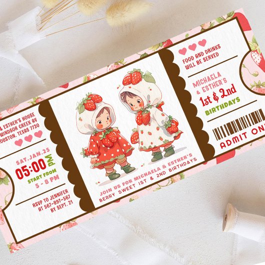 Berry Sweet Strawberry joint verjaardagskaartje Kaart