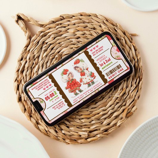 Berry Sweet Strawberry joint verjaardagskaartje Kaart