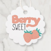 Berry Sweet Strawberry Lettering Baby shower Bedankjes Labels (Voorkant)