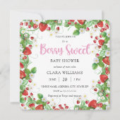 Berry Sweet Strawberry Lijst Baby shower Kaart (Voorkant)