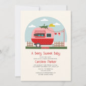 Berry Sweet Strawberry Market Camper Baby shower Kaart (Voorkant)