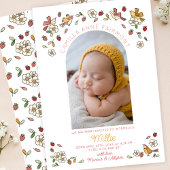 Berry Sweet Strawberry Nickname Baby Foto Geboorte Aankondiging