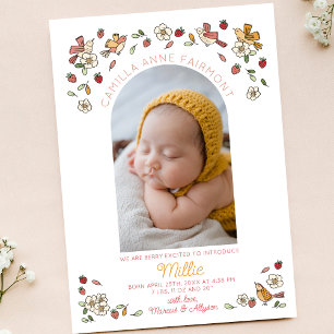 Berry Sweet Strawberry Nickname Baby Foto Geboorte Aankondiging