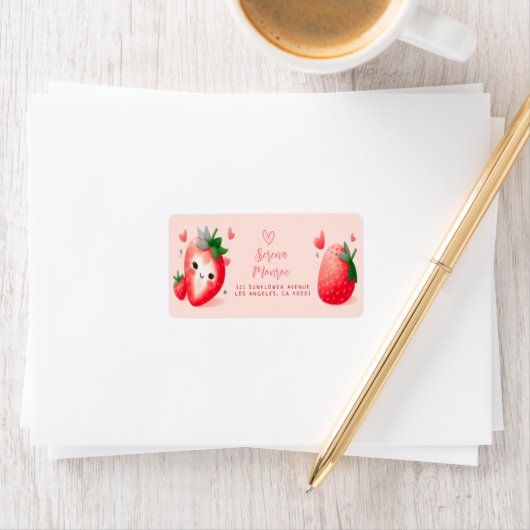 Berry Sweet Strawberry Party Return Address Label (Insitu)