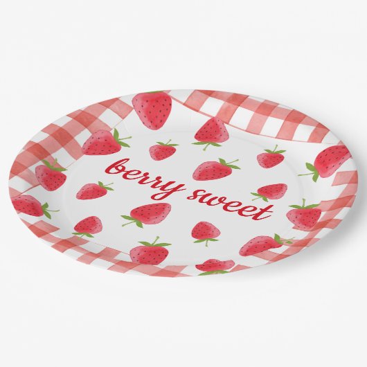 Berry Sweet Strawberry Party servet Papieren Bordje (Gekanteld)