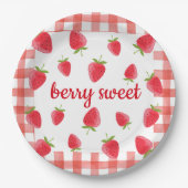 Berry Sweet Strawberry Party servet Papieren Bordje (Voorkant)