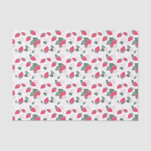 Berry Sweet Strawberry Pattern Tissuepapier (Voorkant)