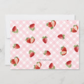 Berry Sweet-Strawberry Pink Gingham Photo Kaart (Achterkant)