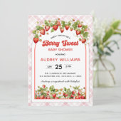 Berry Sweet Strawberry Pink Girl Kaart (Staand voorkant)