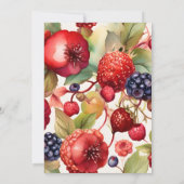 Berry Sweet Strawberry Red Blue Baby shower Kaart (Achterkant)