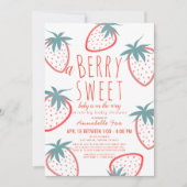 Berry Sweet Strawberry Red Drive-by Baby shower Kaart (Voorkant)