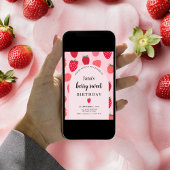 "Berry Sweet" Strawberry Roze & Rode Verjaardag Kaart