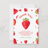 Berry Sweet Strawberry Spring Fruit Baby shower Bedankkaart (Voorkant)