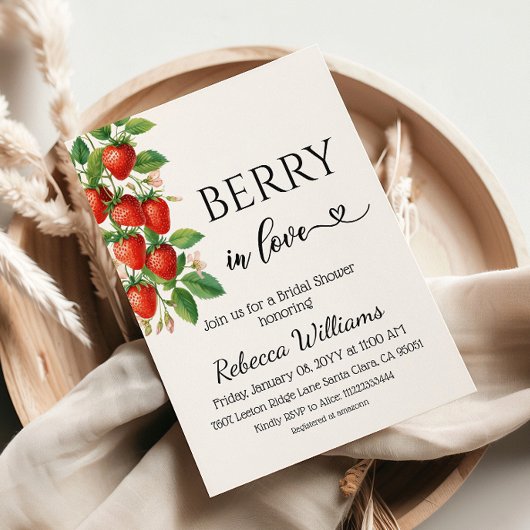 Berry Sweet Strawberry Summer Bridal Shower Kaart