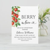 Berry Sweet Strawberry Summer Bridal Shower Kaart (Staand voorkant)