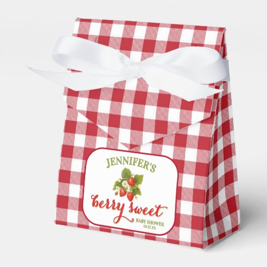 Berry Sweet Strawberry Theme Baby shower Bedankdoosjes (Voorkant Zijde)