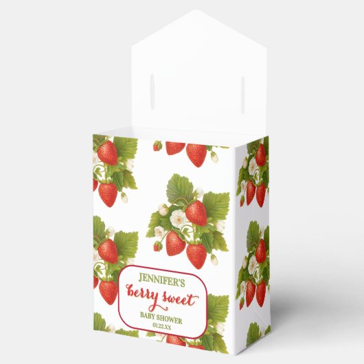 Berry Sweet Strawberry Theme Baby shower Bedankdoosjes (Geopend)