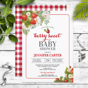 Berry Sweet Strawberry Theme Baby shower Kaart