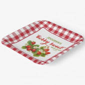 Berry Sweet Strawberry Theme Baby shower Papieren Bordje (Gebogen)
