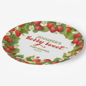 Berry Sweet Strawberry Theme Baby shower Papieren Bordje (Gekanteld)