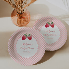 Berry Sweet Strawberry Theme Baby shower Party Papieren Bordje