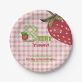 Berry Sweet Strawberry Verjaardag Papier Bord (Voorkant)
