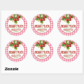 Berry Sweet Strawberry verjaardagsfeestje bedankt Ronde Sticker (Vel)